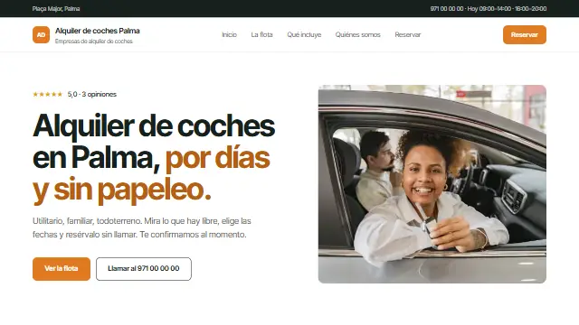 Plantilla Alquiler: web de muestra hecha con Agendra