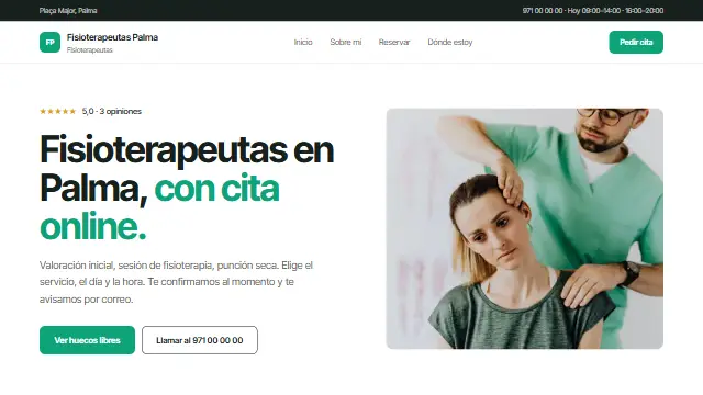 Estética Clara de una página web hecha con Agendra