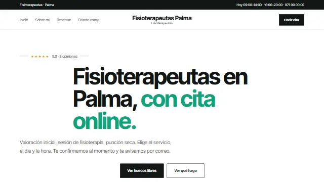 Estética Escaparate de una página web hecha con Agendra