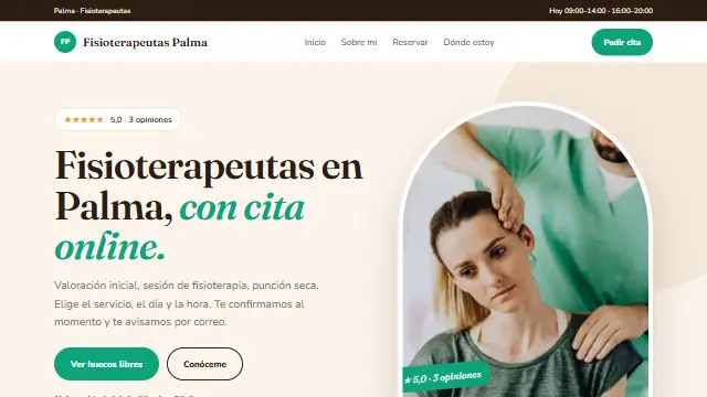 Estética Cálida de una página web hecha con Agendra