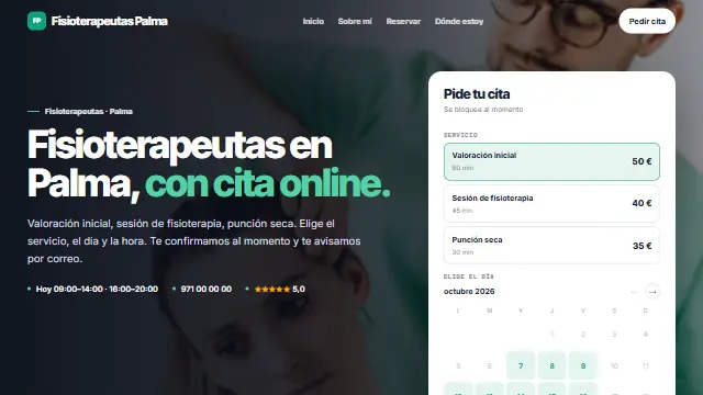 Diseño Contraste: página web de muestra de una consulta hecha con Agendra