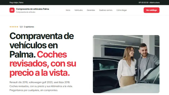 Plantilla Concesionario: web de muestra hecha con Agendra