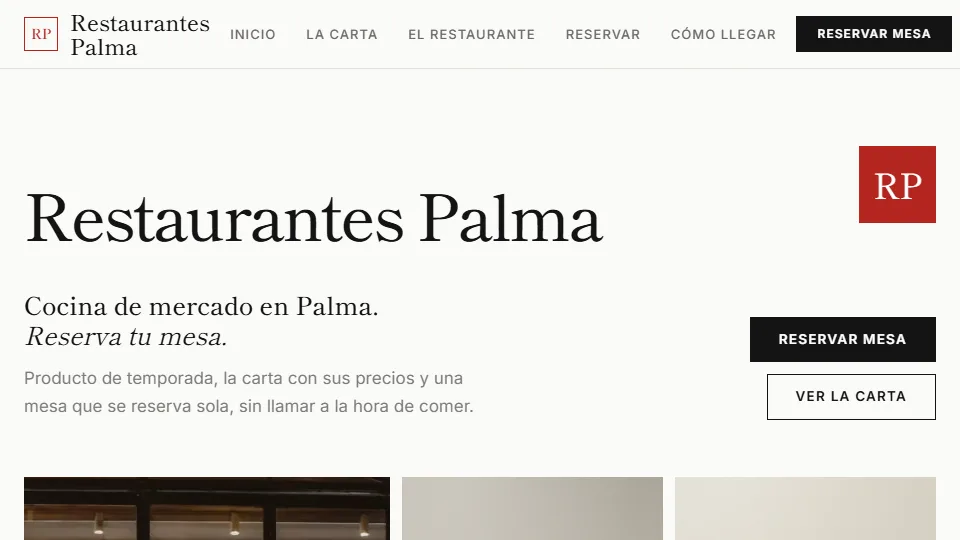 Diseño de restaurante Kōzen: web de muestra de un restaurante hecha con Agendra