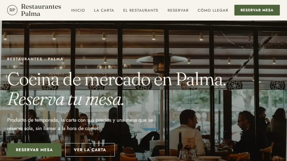 Diseño de restaurante Sal y Limón: web de muestra de un restaurante hecha con Agendra