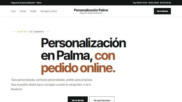 Diseño Escaparate en la web de muestra de un negocio de tipo tienda