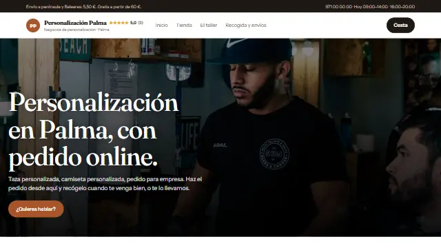 Diseño Panorama en la web de muestra de un negocio de tipo tienda